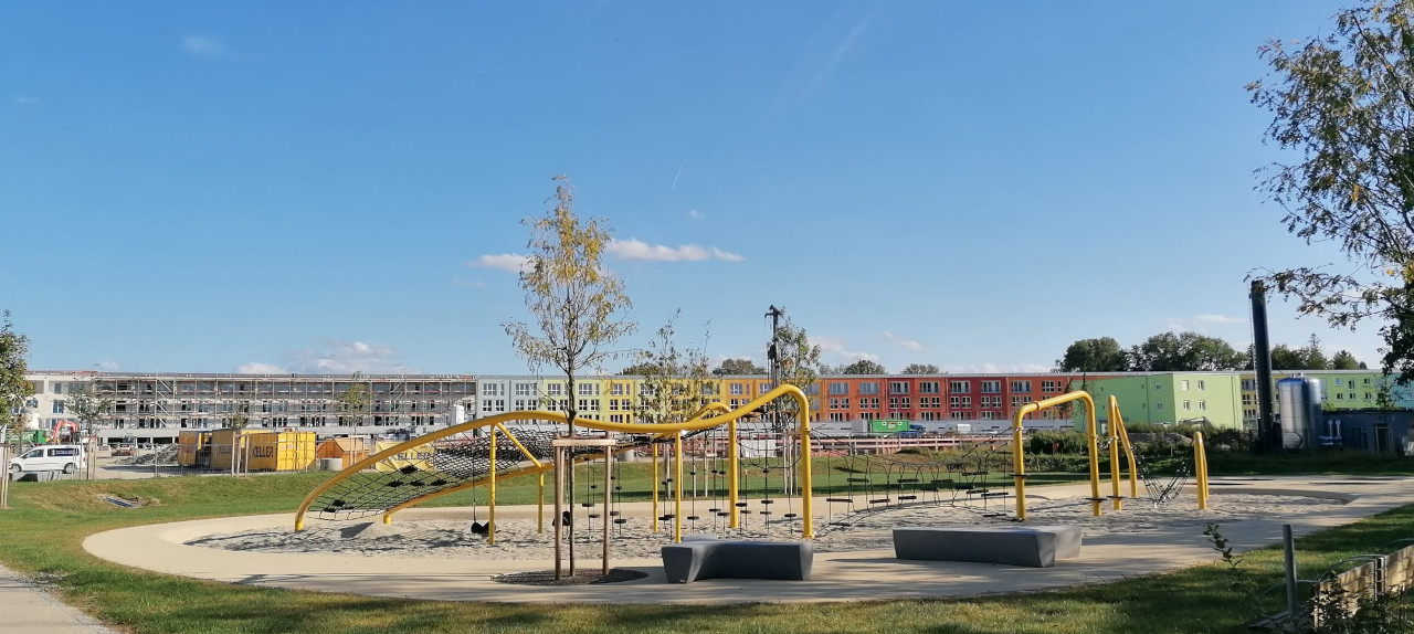 Wohnquartier mit Spielplatz